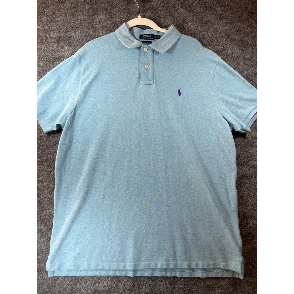 Polo Ralph Lauren Men's Custom Slim Fit Short Sleeve Polo Shirt Blue XXL TTG